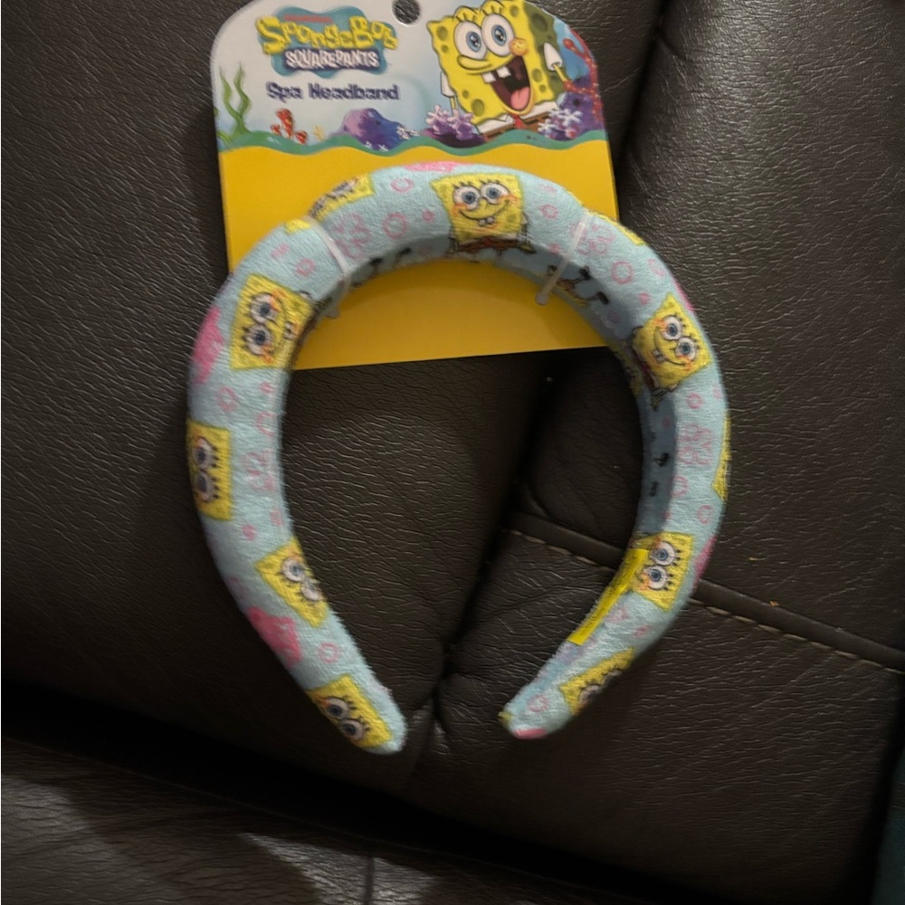 SpongeBob SquarePants Light Blue Padded Headband with Yellow Faces